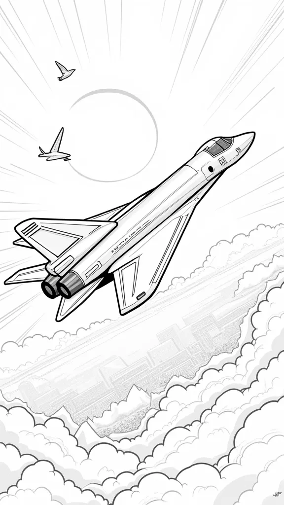 supersonic coloring page